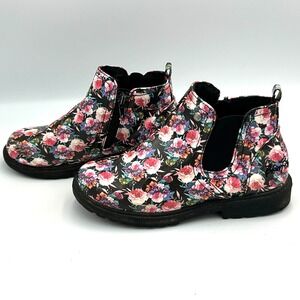 Blowfish Malibu Girl Floral Ankle Rainy Boots Side Zip Chelsea  Big Kids Size 6y
